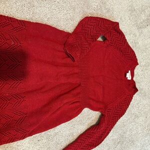 Red Knit Sweater Dress